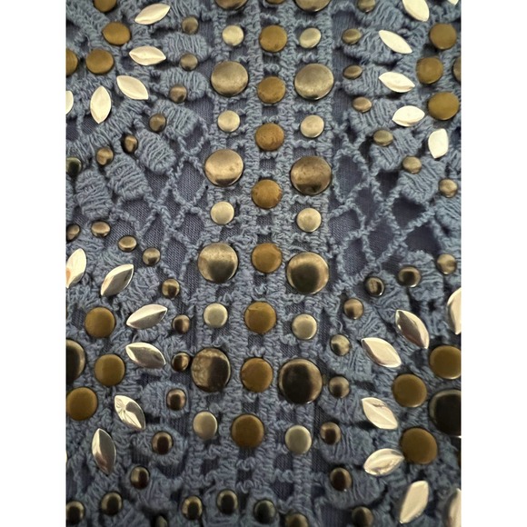 Style&co. Blue Ombre Beaded Crochet Rayon Tank Tunic Top Size 1X Asymmetric Hem - Picture 8 of 10